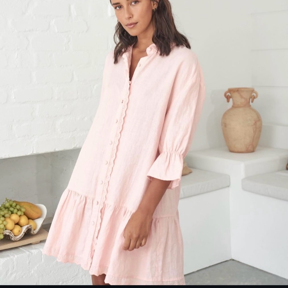 Little lies light pink linen mini dress size XS